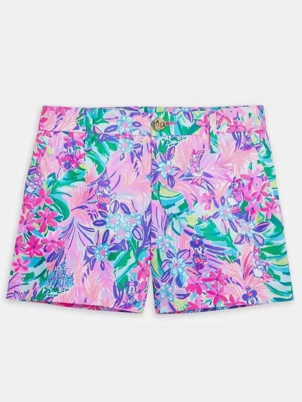 Disney x Lilly Pulitzer Floral Shorts Pink & Green Size 10 Like New